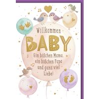 Geburt Baby neutral Grußkarte mit Umschlag...