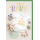 Geburt Baby neutral Grußkarte mit Umschlag Teddy Schühchen Lätzchen Die besten Wünsche