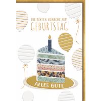 Geburtstag Grußkarte mit Umschlag Kerze auf Kuchen...