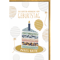 Geburtstag Grußkarte mit Umschlag Kerze auf Kuchen...