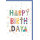 Geburtstag Grußkarte mit Umschlag "HAPPY BIRTHDAY" bunt