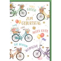 Geburtstag Grußkarte mit Umschlag Fahrräder...