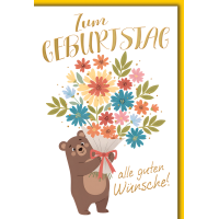Geburtstag Grußkarte mit Umschlag Bär mit...