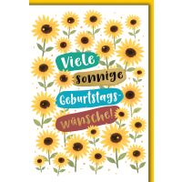 Geburtstag Grußkarte mit Umschlag Sonnenblumen...