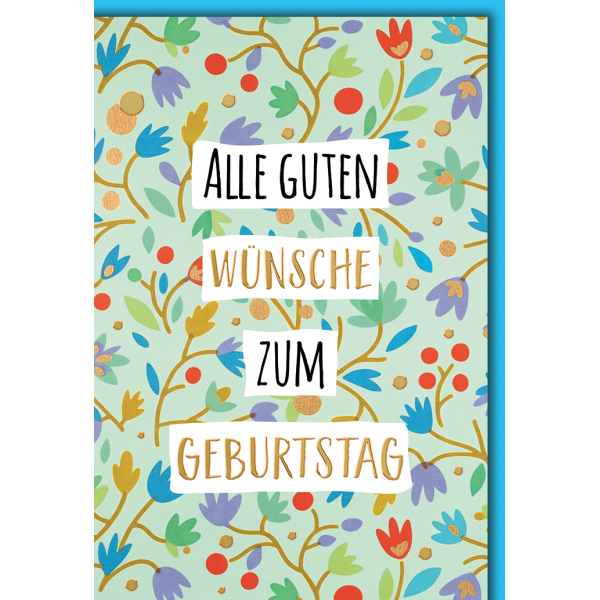 Geburtstag Grußkarte mit Umschlag Blumenmuster