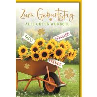 Geburtstag Grußkarte mit Umschlag Sonnenblumen in...
