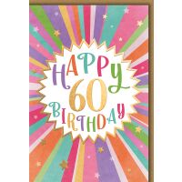 60. Geburtstag Grußkarte mit Umschlag bunte...
