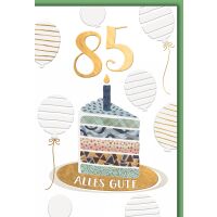 85. Geburtstag Grußkarte mit Umschlag Kerze auf...