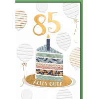 85. Geburtstag Grußkarte mit Umschlag Kerze auf...
