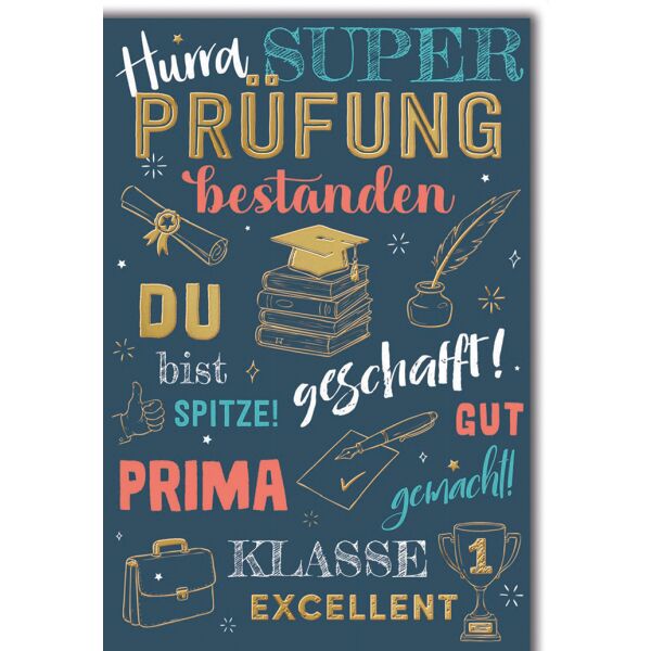 Prüfung Grußkarte mit Umschlag Hurra Super Prima
