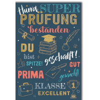 Prüfung Grußkarte mit Umschlag Hurra Super Prima