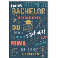 Bachelor Grußkarte mit Umschlag Hurra Super Prima