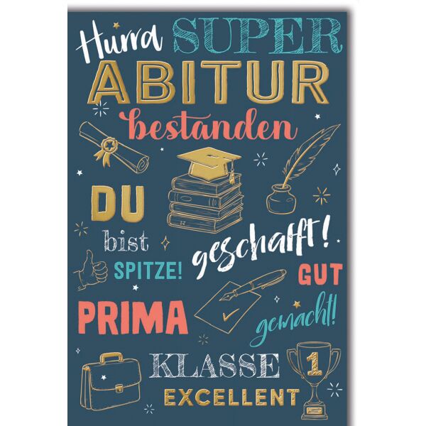 Abitur Grußkarte mit Umschlag Hurra Super Prima
