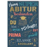 Abitur Grußkarte mit Umschlag Hurra Super Prima