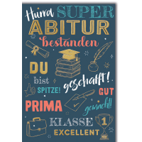 Abitur Grußkarte mit Umschlag Hurra Super Prima