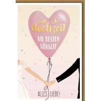 Hochzeit Grußkarte mit Umschlag Herzluftballon pastell