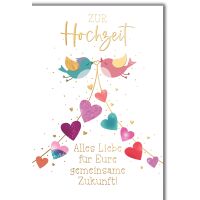 Hochzeit Grußkarte mit Umschlag zwei bunte...