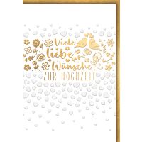 Hochzeit Grußkarte mit Umschlag goldene Blumen und...