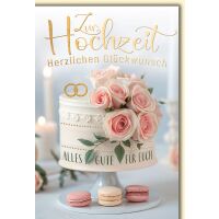 Hochzeit Grußkarte mit Umschlag Hochzeitstorte mit...