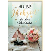 Hochzeit Grußkarte mit Umschlag Brautschuhe Fliege...