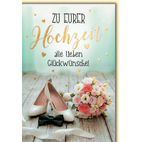 Hochzeit Grußkarte mit Umschlag Brautschuhe Fliege...