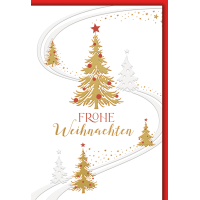 Weihnachten Grußkarte mit Umschlag Schneepiste...