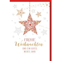 Weihnachten Grußkarte mit Umschlag Sterne rot...