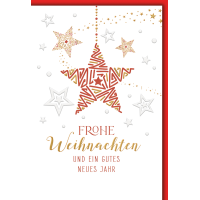 Weihnachten Grußkarte mit Umschlag Sterne rot...