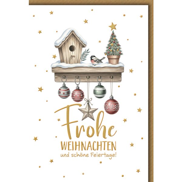 Weihnachten Grußkarte mit Umschlag Schlüsselbrett mit Vogelhaus