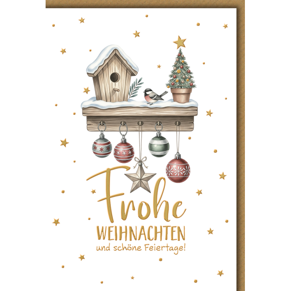 Weihnachten Grußkarte mit Umschlag Schlüsselbrett mit Vogelhaus