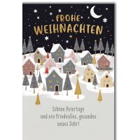 Weihnachten Grußkarte mit Umschlag Winterdorf...