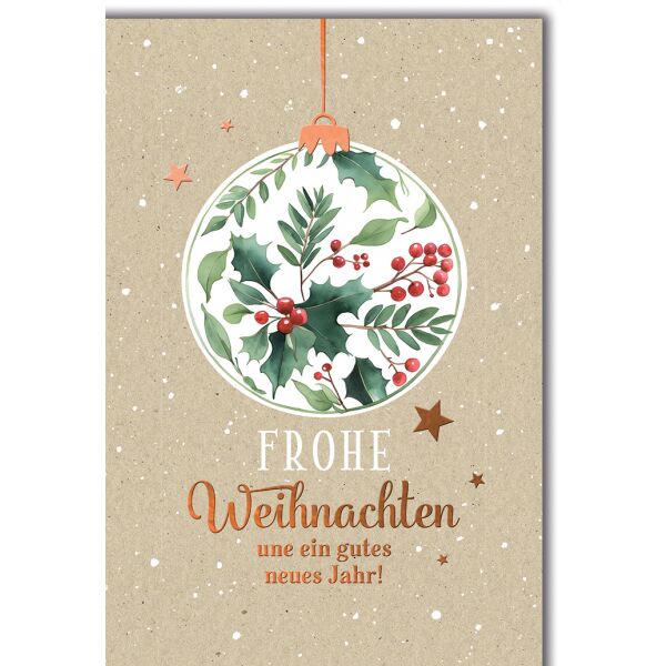 Weihnachten Grußkarte mit Umschlag Weiße Kugel mit Zweigen