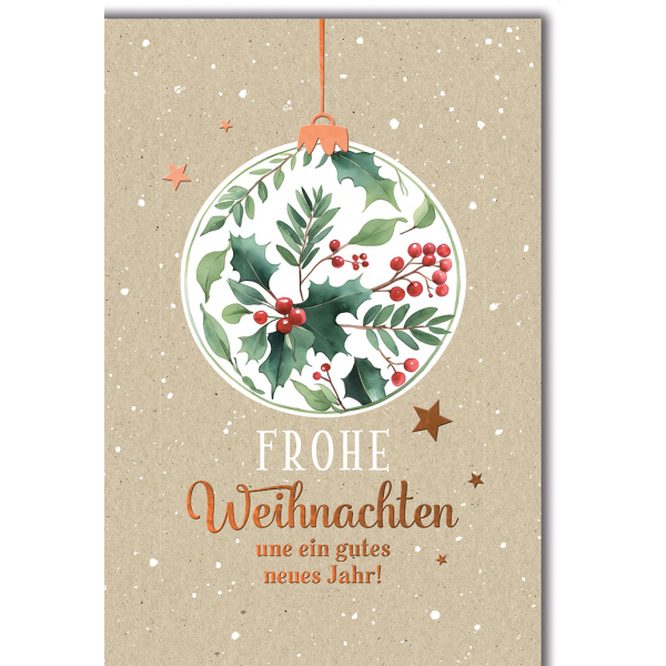 Weihnachten Grußkarte mit Umschlag Weiße Kugel mit Zweigen
