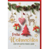 Weihnachten Grußkarte mit Umschlag Tannengirlande...