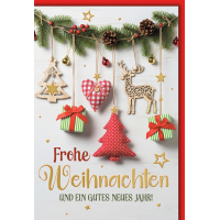 Weihnachten Grußkarte mit Umschlag Tannengirlande...
