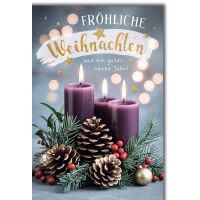 Weihnachten Grußkarte mit Umschlag Gesteck mit lila...