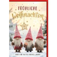 Weihnachten Grußkarte mit Umschlag Drei Wichtel im...