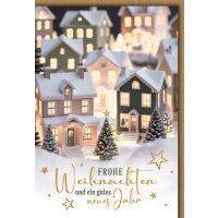 Weihnachten Grußkarte mit Umschlag Spielzeugdorf...