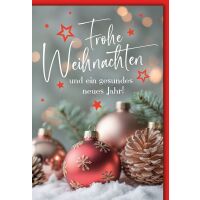 Weihnachten Grußkarte mit Umschlag Kugeln &...