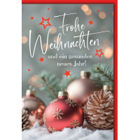 Weihnachten Grußkarte mit Umschlag Kugeln &...