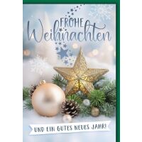 Weihnachten Grußkarte mit Umschlag Kugeln Zweige...