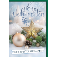 Weihnachten Grußkarte mit Umschlag Kugeln Zweige...