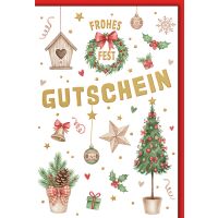 Weihnachten Gutschein Grußkarte mit Umschlag...