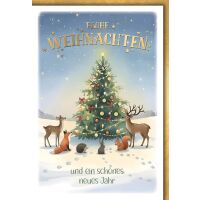 Weihnachten Grußkarte mit Umschlag Waldtiere um...