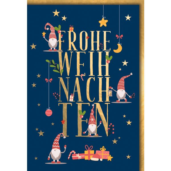 Weihnachten Grußkarte mit Umschlag Frohe Weihnachten Wichtel