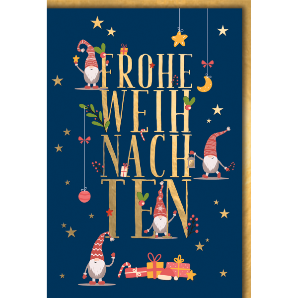 Weihnachten Grußkarte mit Umschlag Frohe Weihnachten Wichtel
