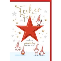 Weihnachten Grußkarte mit Umschlag Roter Stern und...