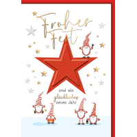 Weihnachten Grußkarte mit Umschlag Roter Stern und...