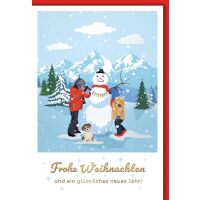 Weihnachten Grußkarte mit Umschlag Kinder Hund...