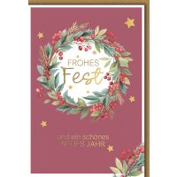 Weihnachten Grußkarte mit Umschlag Roter Kranz mit...